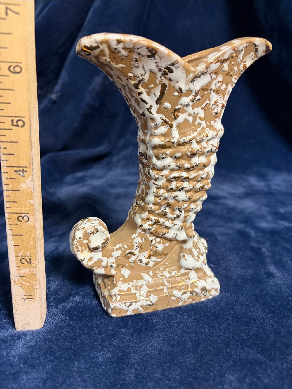 Vintage Splatter Horn Vase